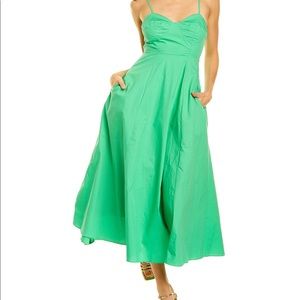 NWT English Factory Bustier Detail Maxi Dress In Green
